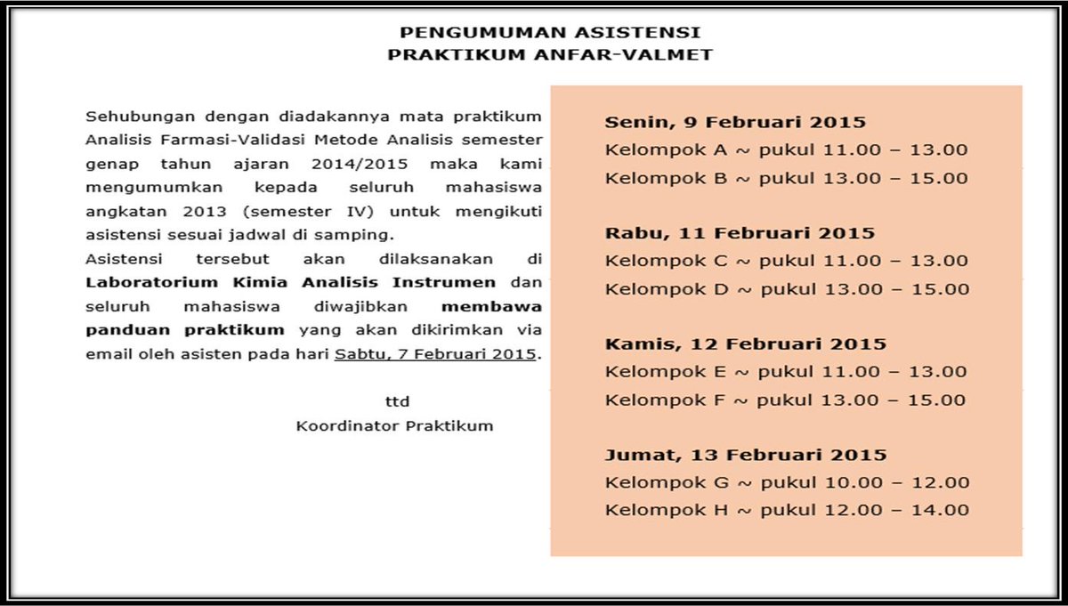 [Asistensi_AnfarValmet] @FSMA_13 <a href="/FSMB_13/">Fsm B 2013</a> <a href="/FSMC13/">FSM C 2013</a> <a href="/FSMD_13/">Farmasi D USD 2013</a> | cc: <a href="/petrAnnie/">naa</a>