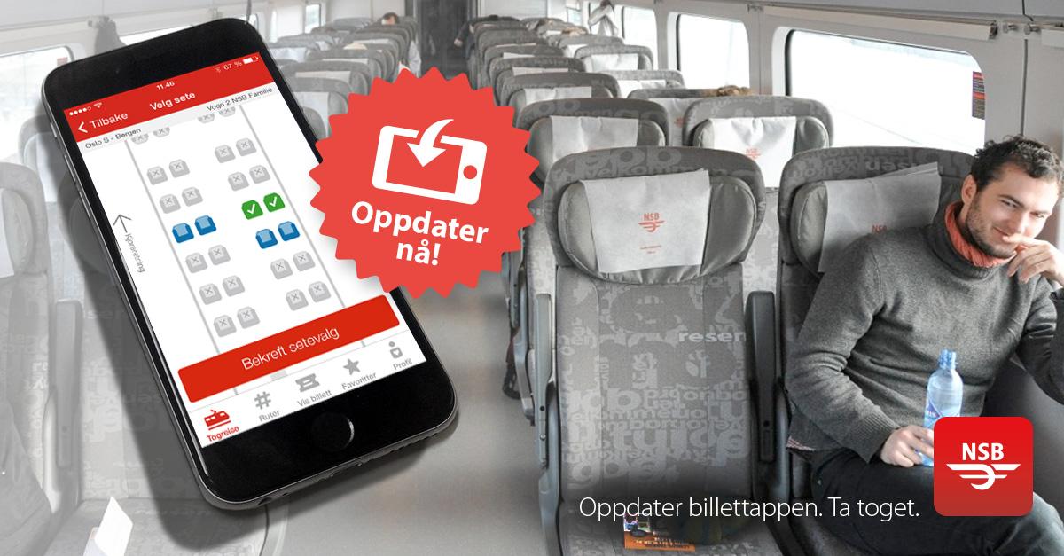 nsb_no's tweet photo. Midtgang eller vindusplass? -nå kan du velge sete når du kjøper billett til regiontogene i NSB-appen! #NSB #Tatoget http://t.co/PwPK9JGyBi