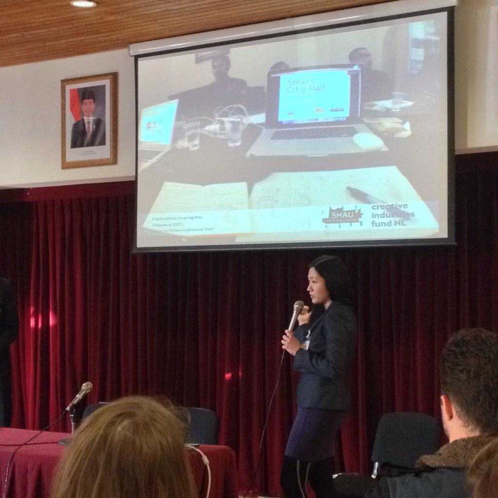 Daliana is presenting the smart town hall project for the #smartcities Bandung initiative.