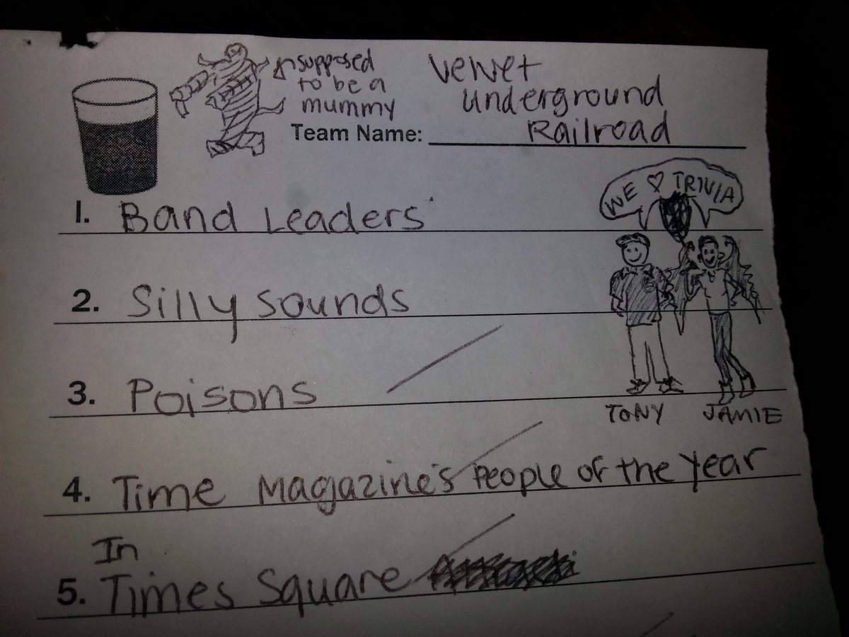 TriviaNYC's tweet image. #tbt to 10/30/13. We had just lost Lou Reed. Jamie was the only person at Dempsey's in Halloween attire. #playerart