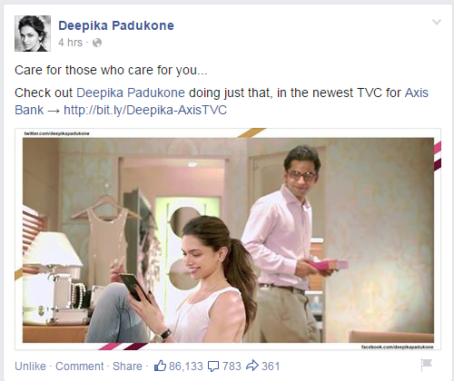 sowmyaikon's tweet photo. NEW POST OF @deepikapadukone IN FB AFTR A LONG TYM,gr8 2 see u on FB http://t.co/pC70tXTrdf