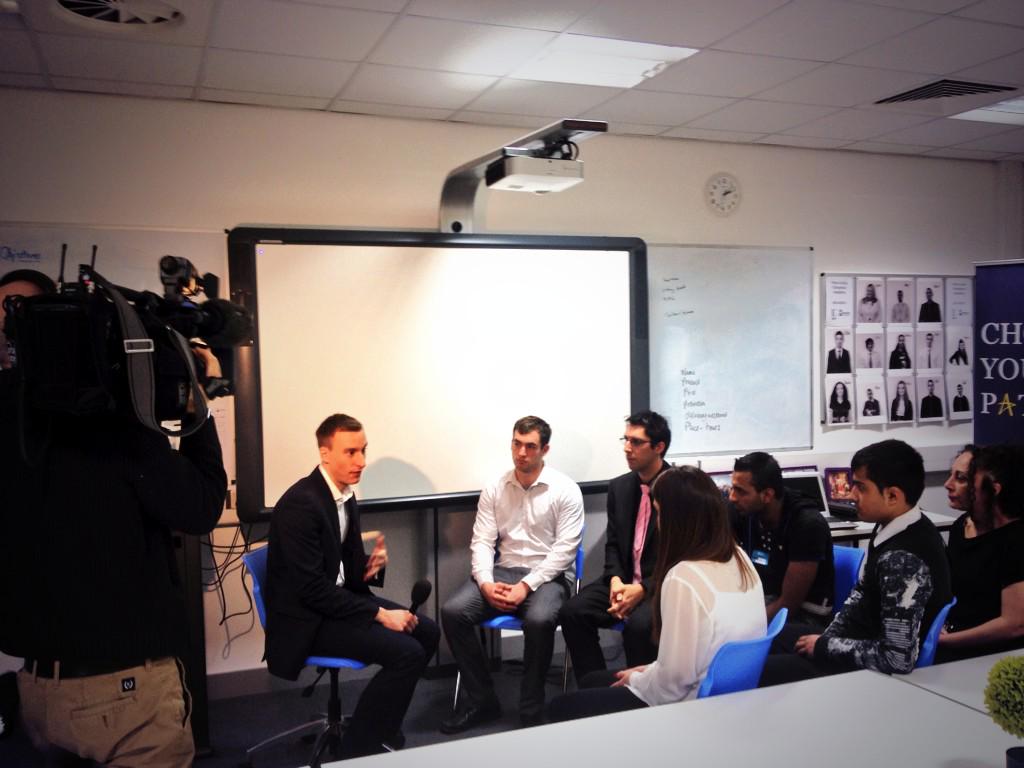 Level 2 <a href="/PJEA_org/">PJEA</a> learners from <a href="/kirkleescollege/">Kirklees College</a> talk politics with <a href="/itvcalendar/">ITV News Calendar</a> watch them at 6pm tonight!