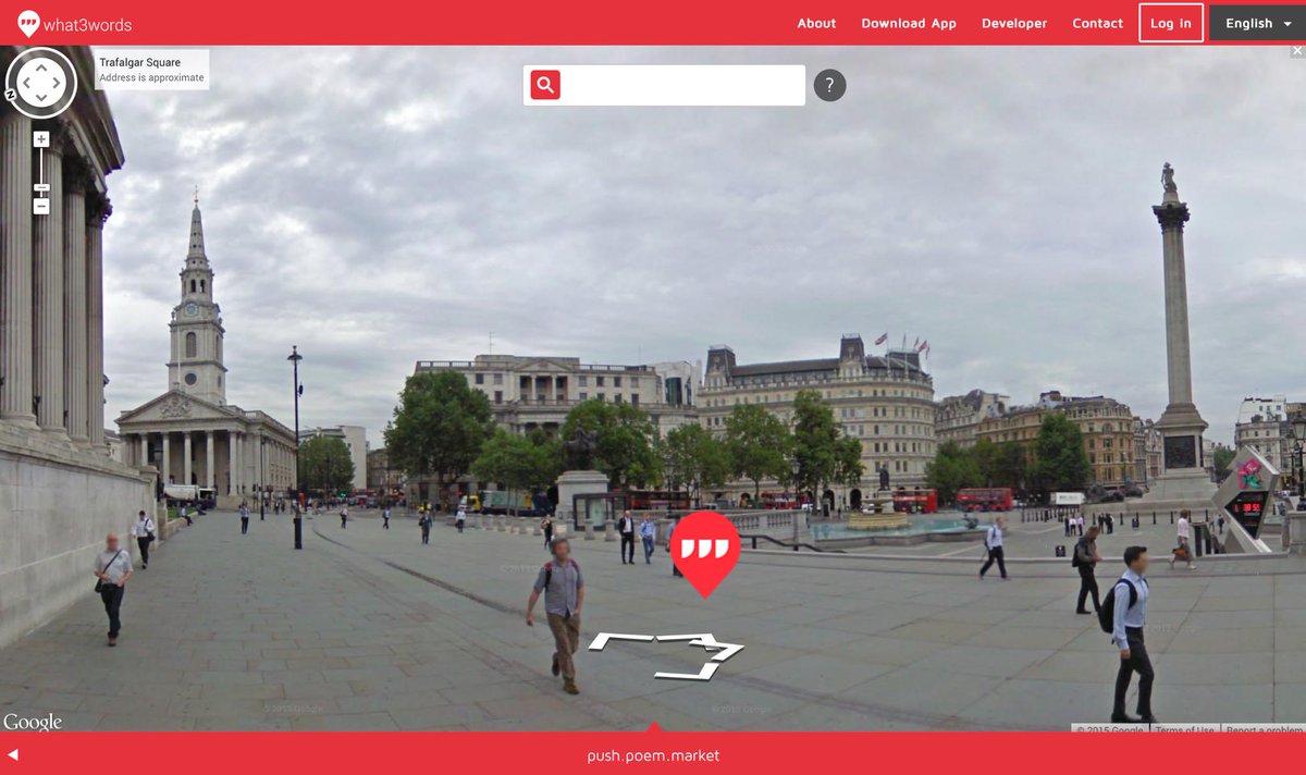 Streetview &amp; what3words. On what3words.com, LOCK PIN, drag StreetView man to blue road &amp; rotate to see pin!