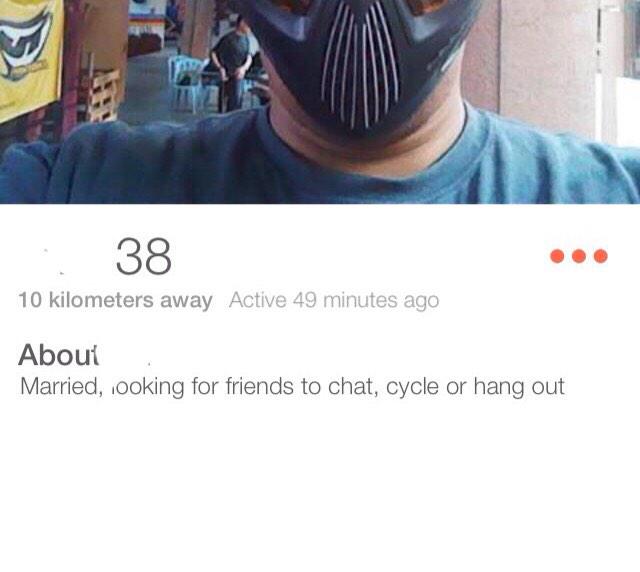 tinderfession's tweet photo. How about a chat or ride with your wife, tosspot? http://t.co/0RmQNOUvLU