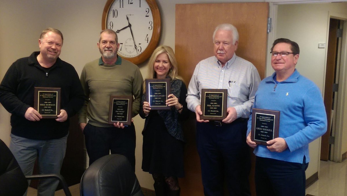 JEShekell's tweet photo. Proud day @JEShekell celebrating some long-term employees making it happen for our customers for 25+ years!! http://t.co/KgLKPfaxc3