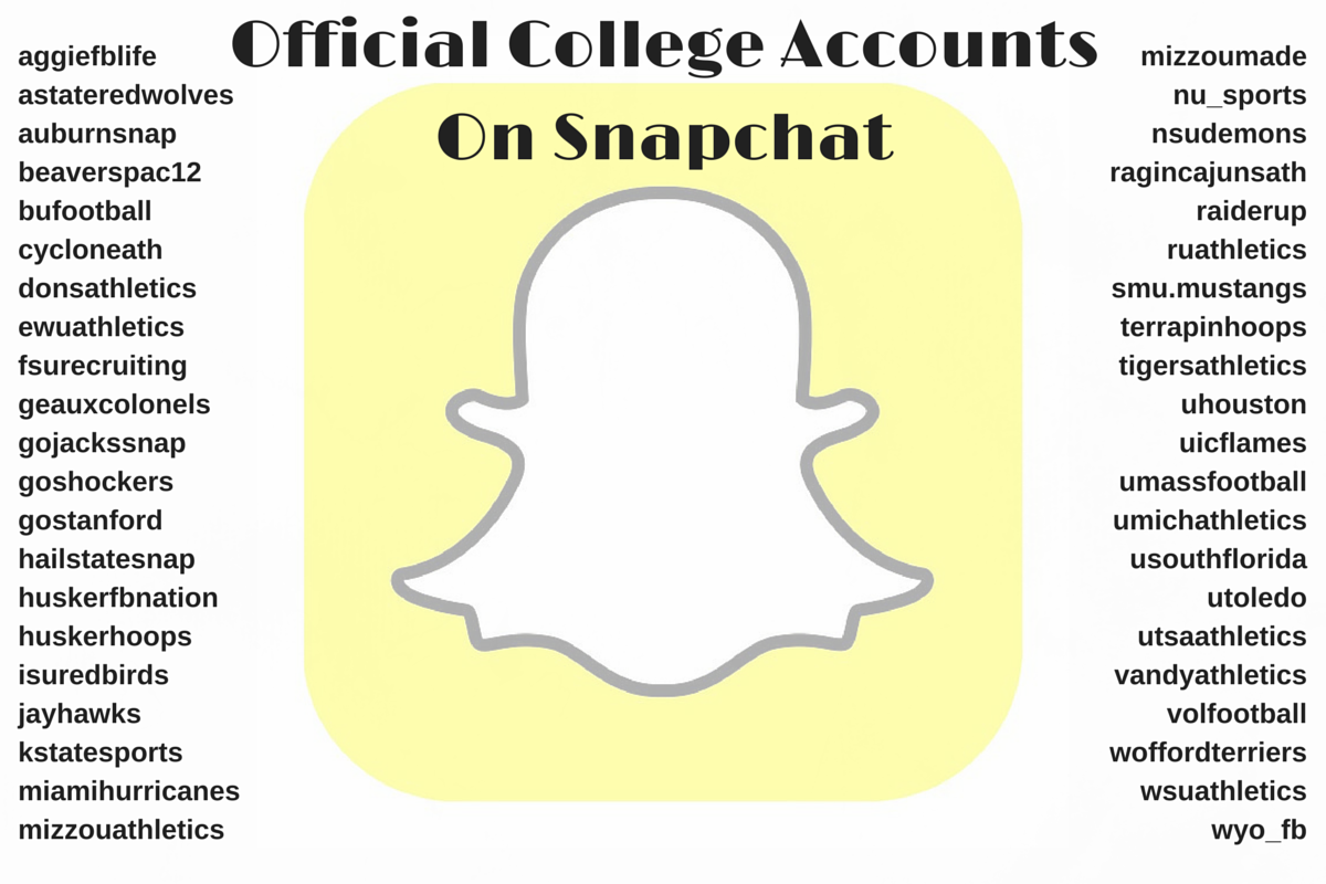 Lisa Bregman on Twitter: "List of official college @Snapchat ...