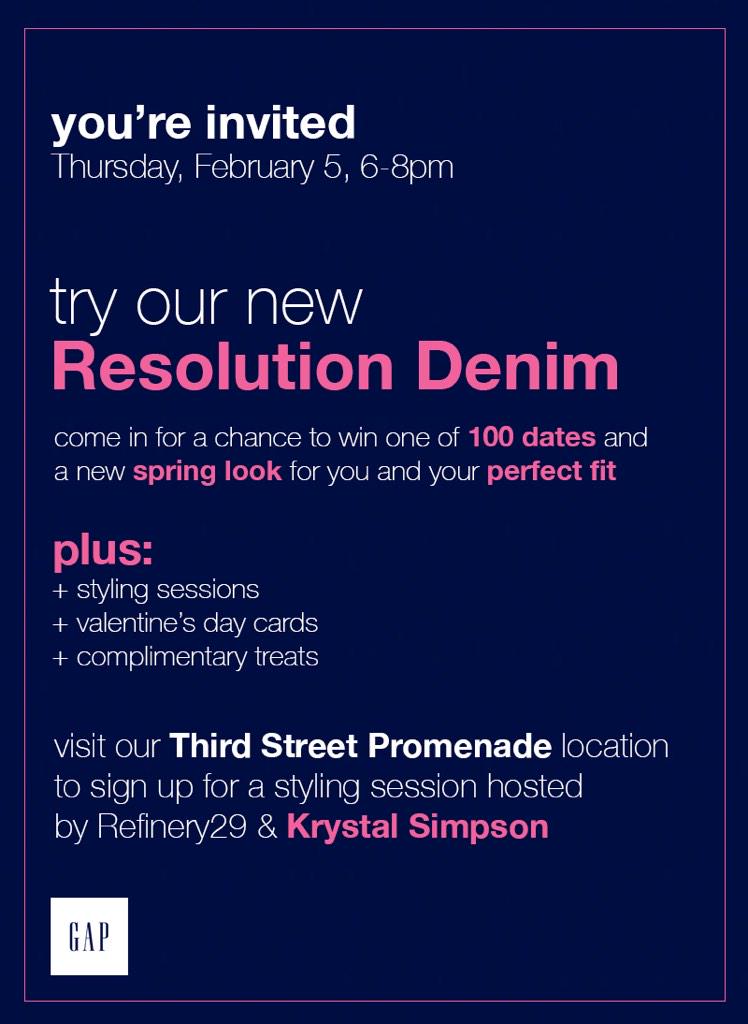 Hey LA! Come hang with me tonight! See you at the Third Street Promenade <a href="/Gap/">Gap</a> store (6-8pm)! #APerfectFit