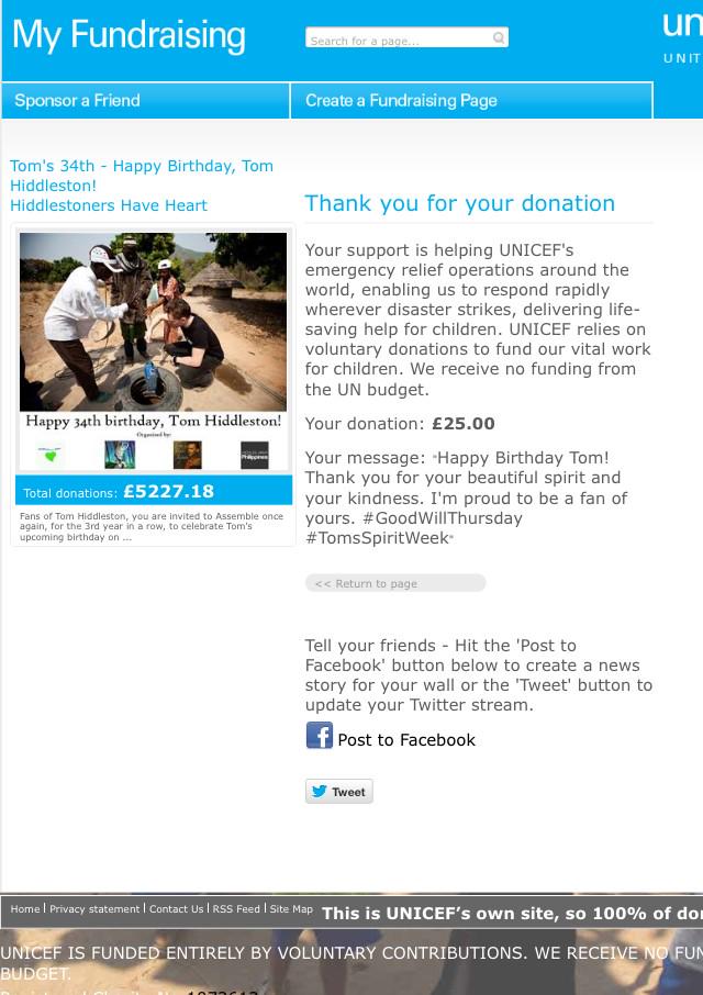 I donated to UNICEF for  