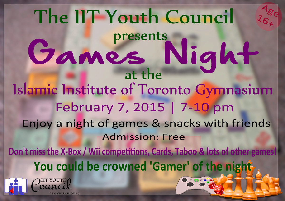 IITYouthCouncil's tweet photo. X-Box and Wii competition? Cards? Taboo? Board games? We have them all! Join us this Saturday!
http://t.co/H1TuVSydc5 http://t.co/ucboIJwomG