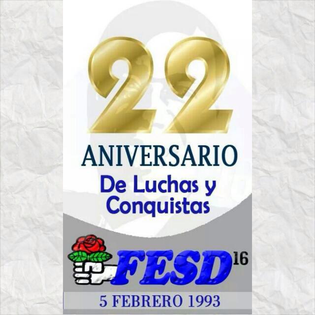 FESDsedecentral's tweet photo. Hoy el FESD16 está de júbilo. Cumplimos 22 años de luchas y conquistas. 22 años defendiendo los mejores intereses. http://t.co/GsluETpZ6k