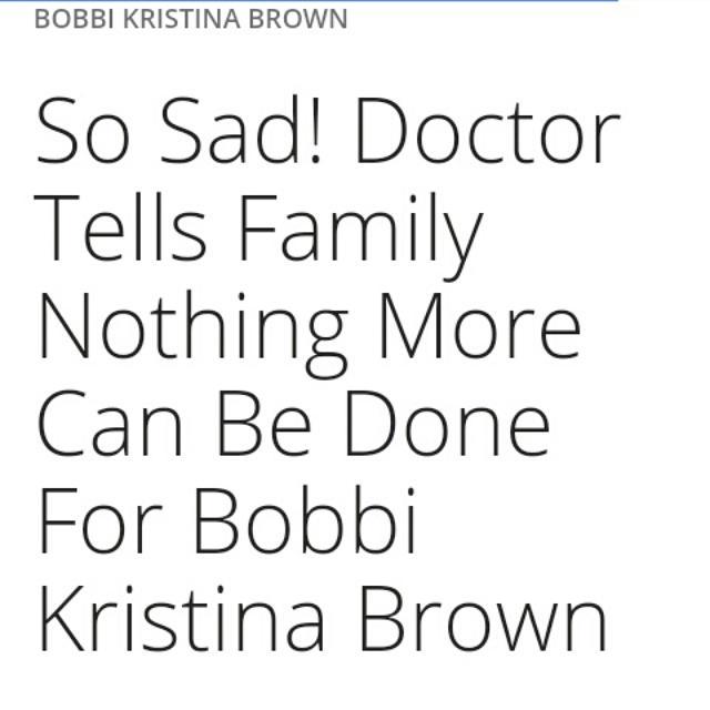 It\s sad any parent have to go through this. Happy birthday Bobby Brown. She is to young its sad. 