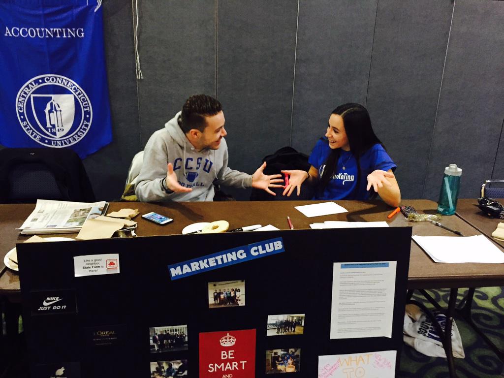 <a href="/CCSUMKTClub/">CCSU Marketing Club</a> is having a great time at the Club Drive! Stop by Alumni Hall before 3pm to learn more about this club!