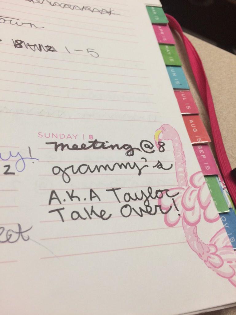 paigesuzanne15's tweet photo. What I put in my planner for Sunday because @taylorswift13 is gonna steal the show🏆 #Grammys2015 #100daysof1989 http://t.co/kLEYvkXaAH