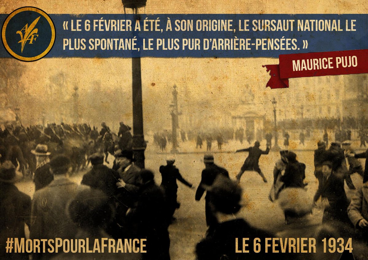 actionfrancaise's tweet photo. Pour commémorer les martyrs de la grande manif antiparlementaire du 6 février 1934: #MortsPourLaFrance http://t.co/3AlMdMLxsc