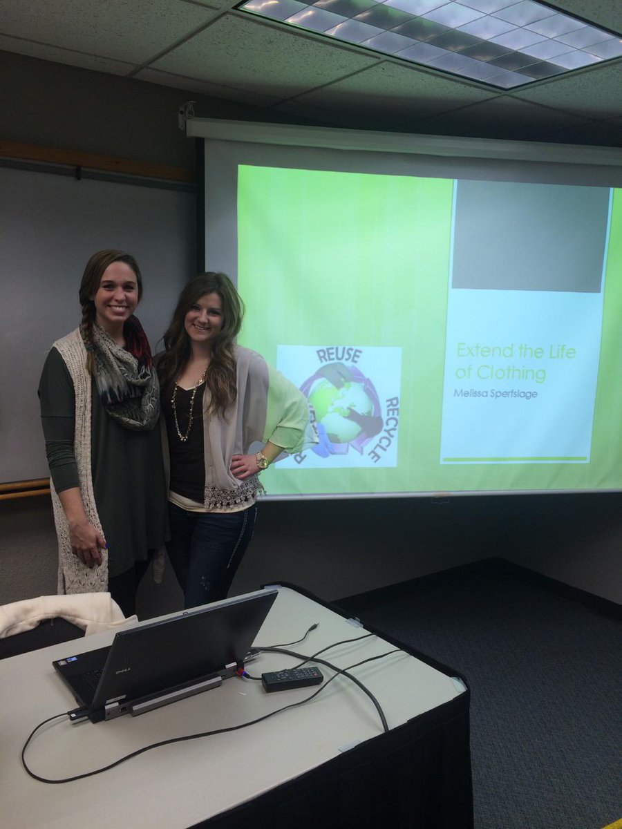 UCMFashionMerch's tweet photo. The FBA President &amp; Vice President presenting on Extending the Life of Clothing! @UCMOOS http://t.co/dTzErwvqXd