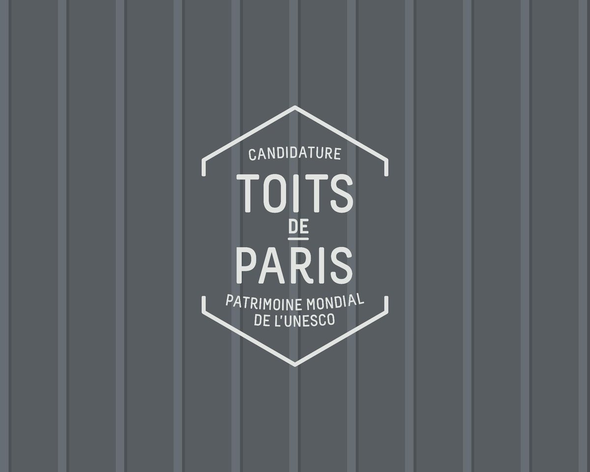 Le logo du Comité de soutien de la candidature des Toits de Paris au Patrimoine mondial de l'UNESCO #Paris