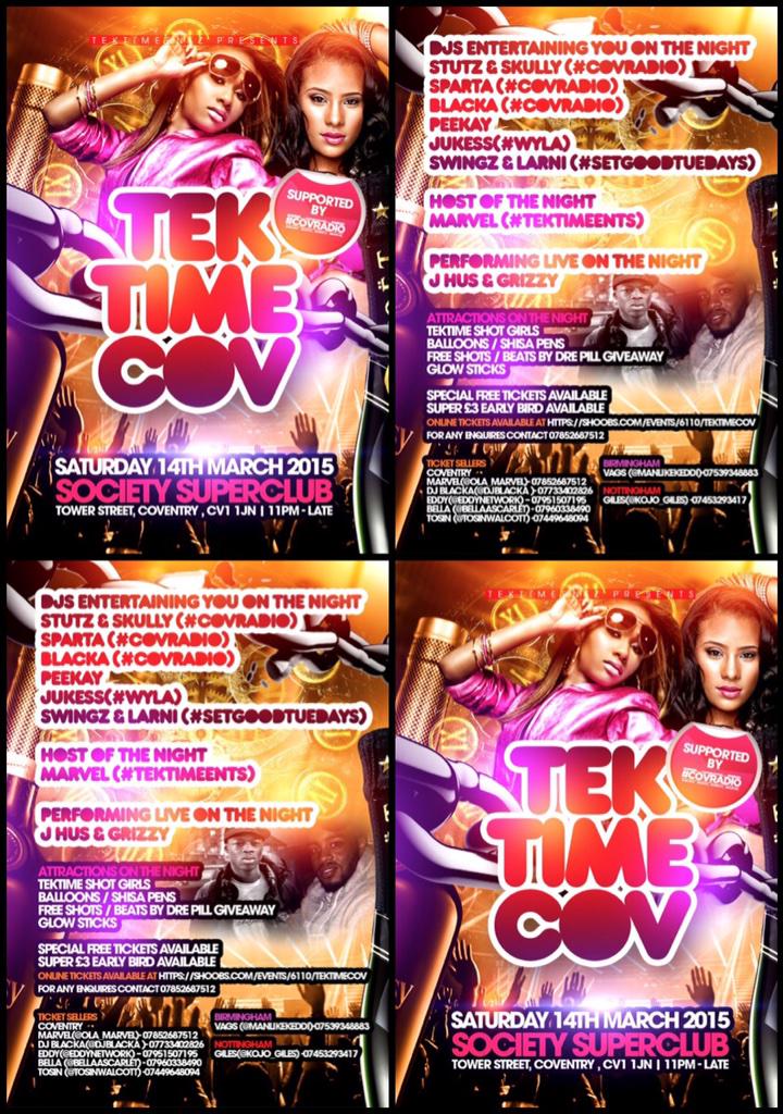 RRR3NSS's tweet photo. #TekTimeEntz presents #TekTimeCov on 14th March with live performances from @JHusMusic and @grizzyuptop
ππππ₯π₯ http://t.co/dT0o4DZLd4