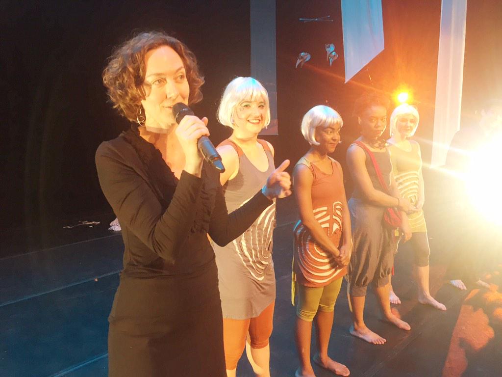 maramcewin's tweet photo. From our Q&A post-show #underthetangle @EmilyBunning1 discussing the themes of the performance http://t.co/bsI3UtBK3X