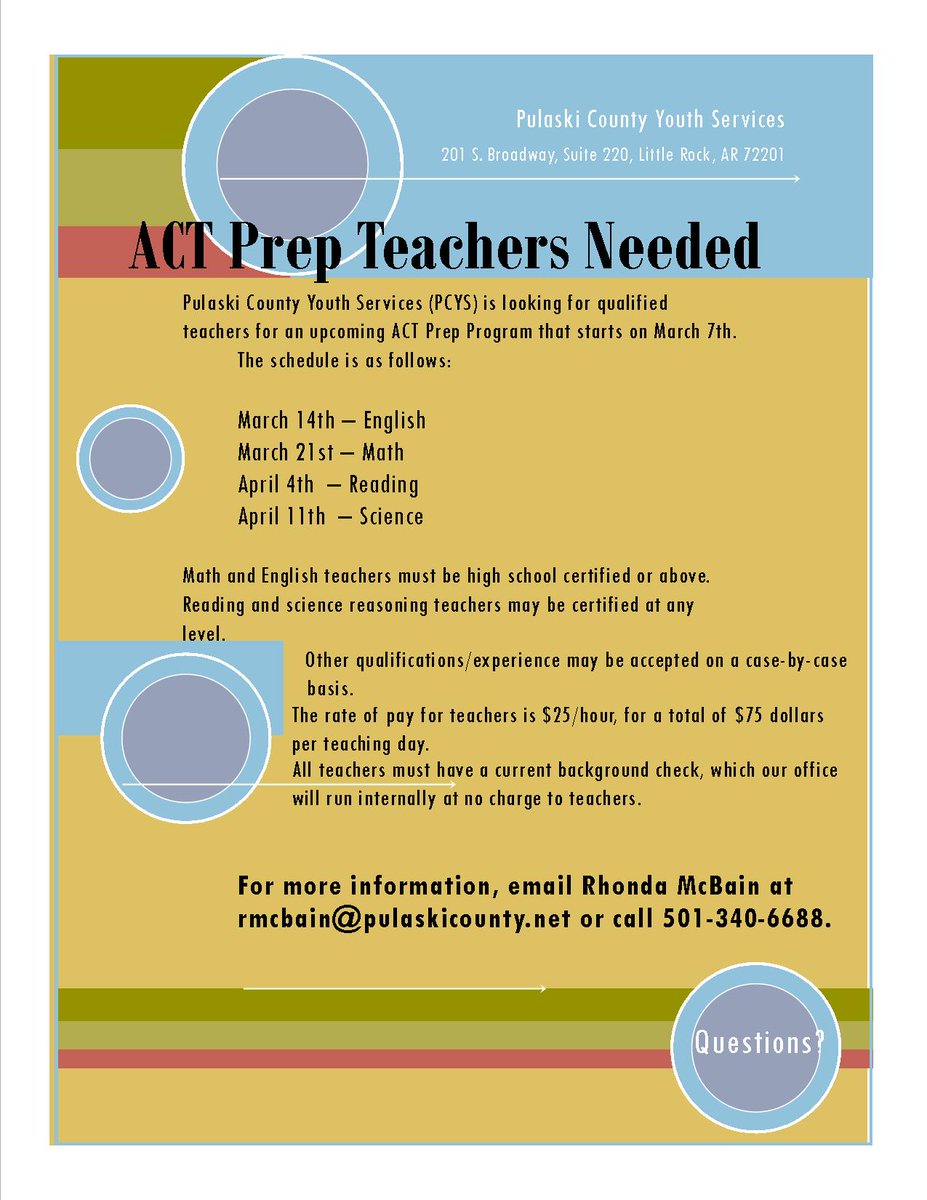 PCYS201's tweet photo. Looking for more ACT Prep Teachers, please contact us if you or someone you know is interested! http://t.co/3nBLYkw5FG