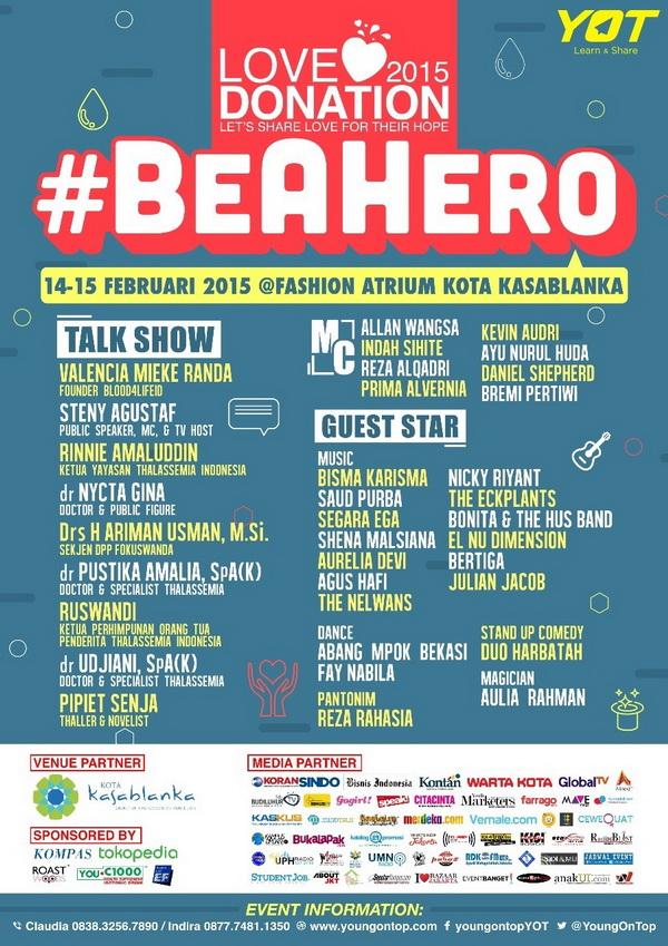 Bantu saudara kita penderita Thalassemia dgn memberikan donasi untuk mereka di acara #LoveDonation2015 <a href="/YoungOnTop/">MUDA SUKSES 🇮🇩</a>