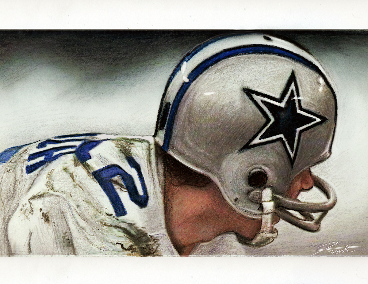 Happy birthday Roger Staubach! Here\s a drawing I did from 2011 done in crayons!  