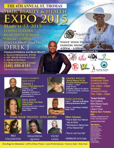 Jspotsalon's tweet photo. Don't Miss @Derekjhair March 22nd at the St. Thomas Hair, Beauty &amp; Health Expo 2015 http://t.co/UsMdNmh2TB