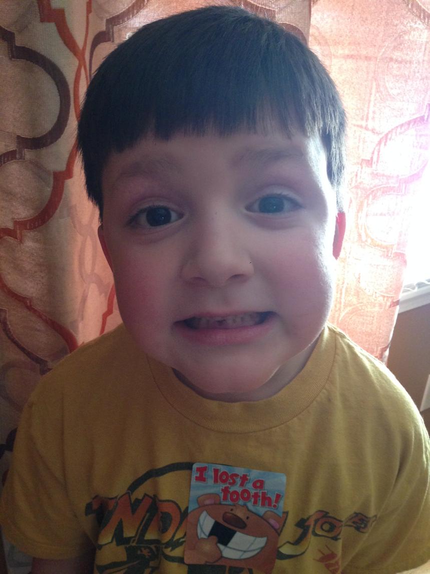 jlblib's tweet photo. My big boy lost his first tooth!!! Thanks Mrs. David for your help today :) #brewerfun #firsttoothgone http://t.co/wdDTjjLLDi