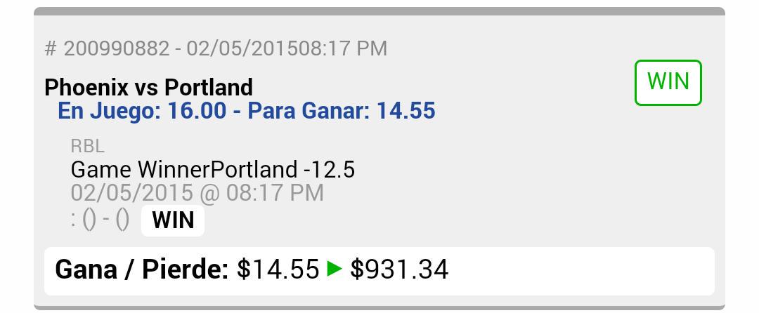 elreydelpick's tweet photo. Jugada en vivo acertada Portland -12.5 #taquilla #free http://t.co/5mHCq8Yv0T