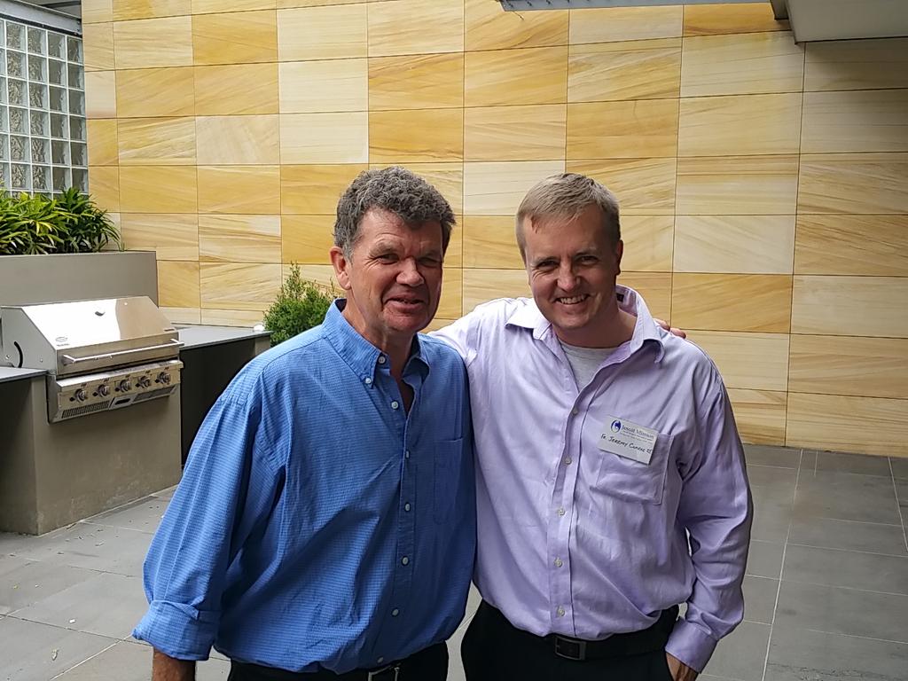 OIUPresident's tweet photo. @JeremyMClarkeSJ congratulates Paul Brogan on his birthday. Great town hall meeting on the future of Jesuit Mission http://t.co/3OOMiCaQ4v