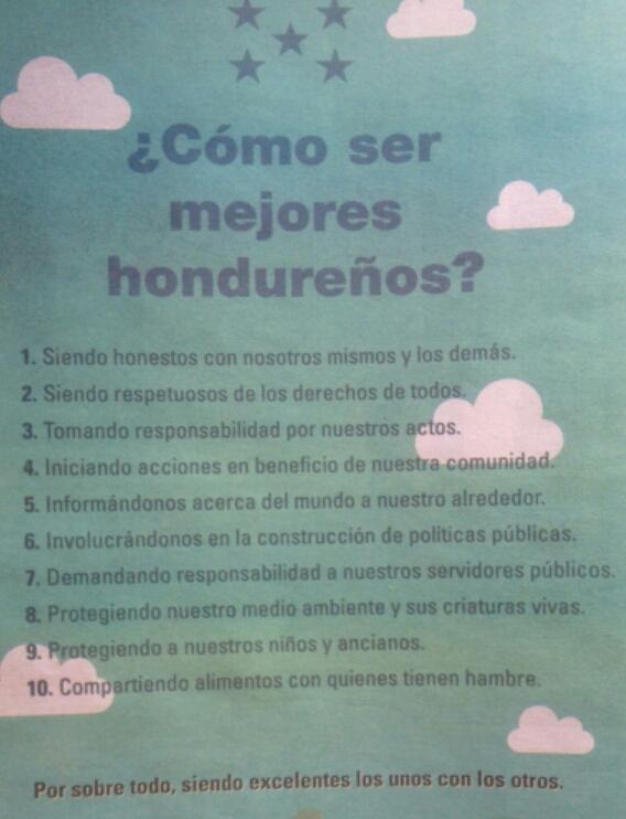 MaloyPortillo's tweet photo. Tomado de #EDITORIAL_IDEAL de @Uploadhn ¿Cómo ser mejores hondureños? http://t.co/PEKfHuYiGt