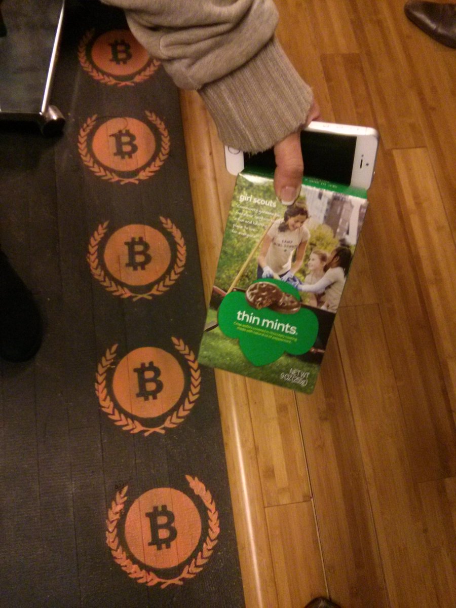 Little girls wearing google glasses selling cookies for bitcoin. This ...