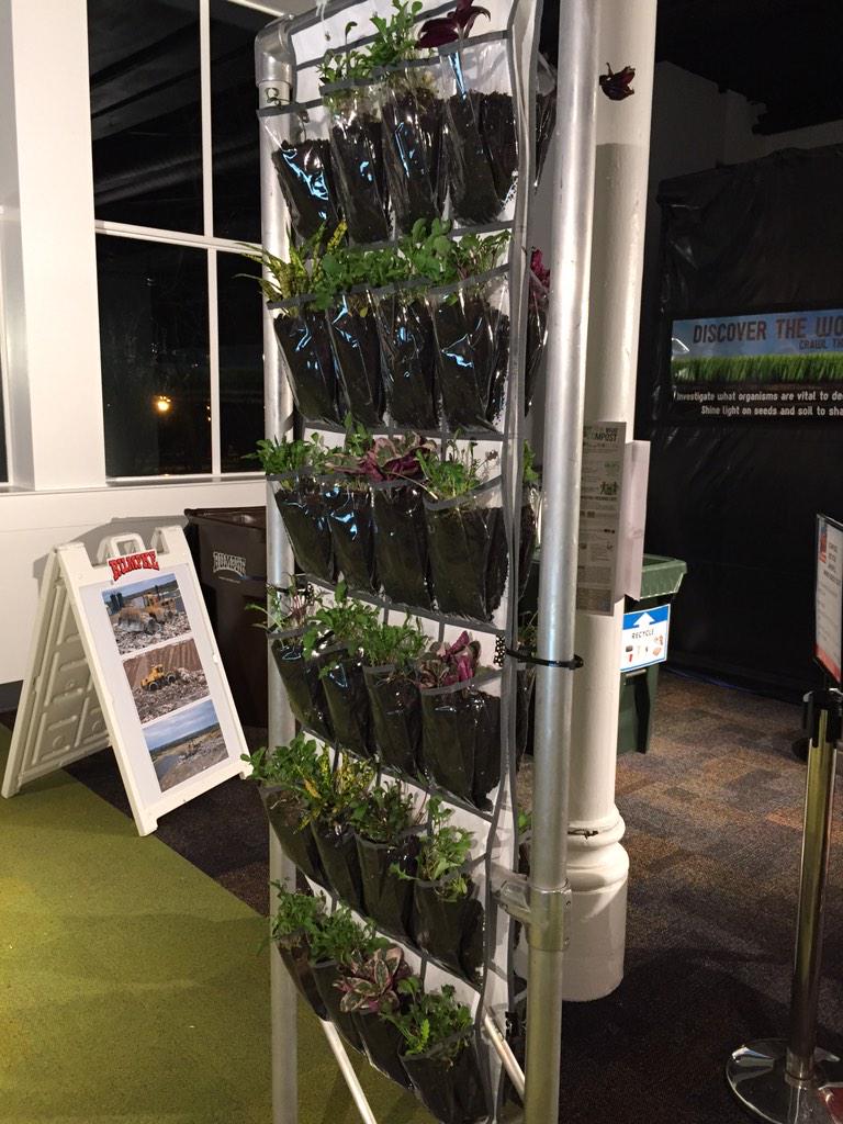 KeithKaiserWDRB's tweet image. An over the door shoe caddy turns into a planter. REUSEapalooza @KYScience opens today.