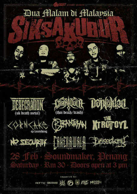Monster Brutal Deathmetal Jakarta, Siksa Kubur akan tampil di Malaysia dlm gelaran "Dua malam di Malaysia" #UG