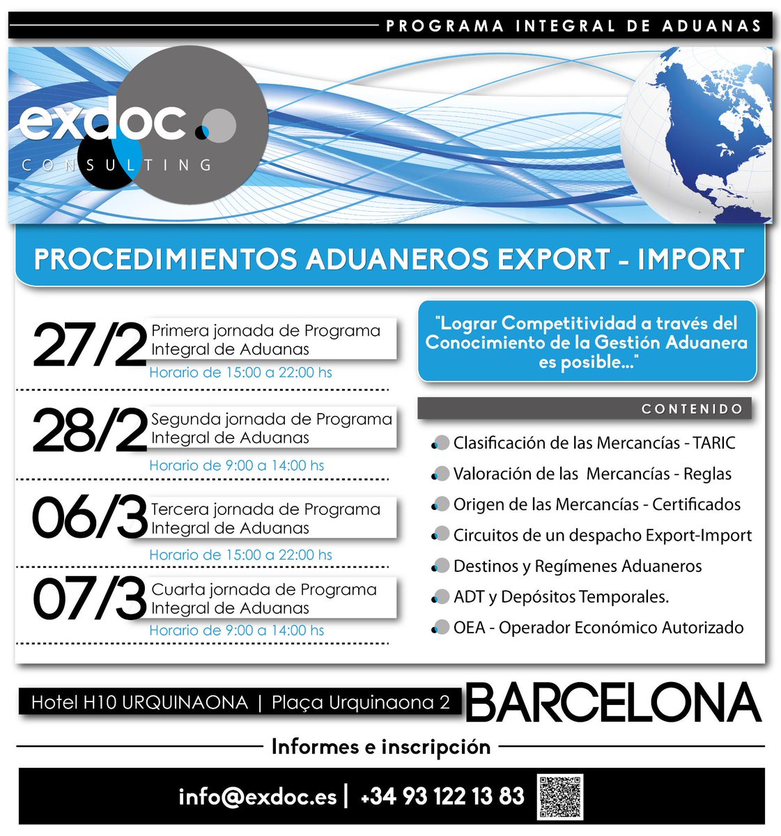 ExdocConsulting's tweet image. #exdoc #export Deposito Distinto del Aduanero e IVA. Programa Integral de Aduanas info@exdoc.es
