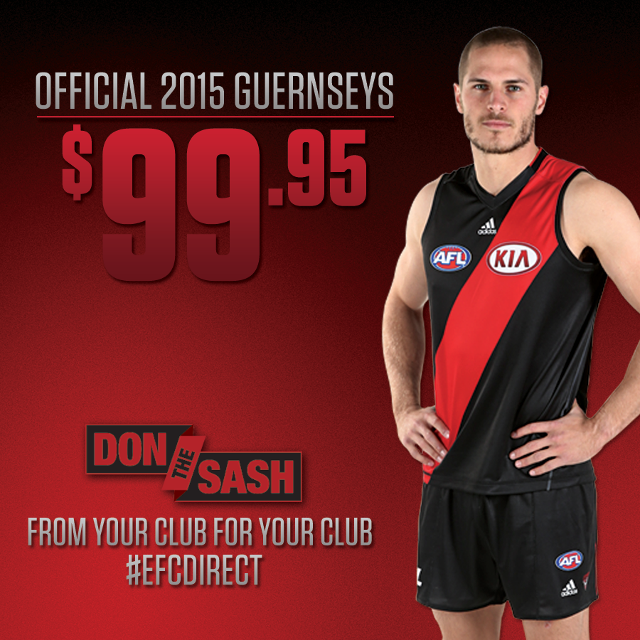 EFC_BomberShop's tweet photo. You've seen the boys in their jumpers, now get your own official 2015 guernsey! http://t.co/GuUDik4K9F. #DonTheSash http://t.co/EFqP8R0J1X