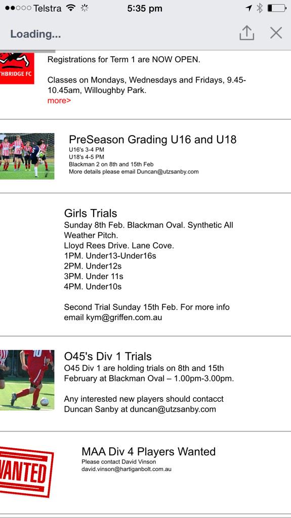 NBFCinfo's tweet photo. Trials for northbridgefc go to website for more details #northshore #Sydney #football http://t.co/o7C3iAw8iI
