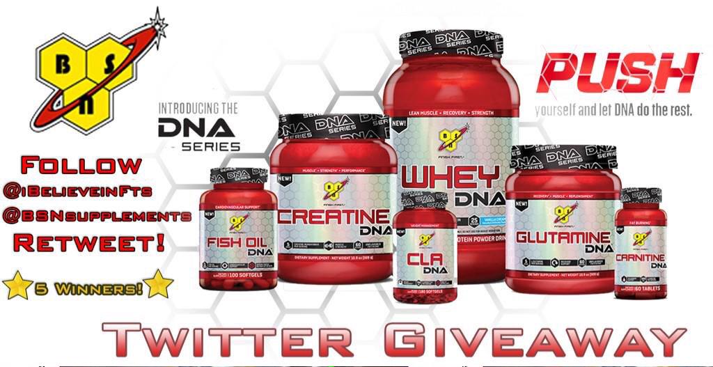 iBelieveInFts's tweet image. 💥BSN DNA SERIES GIVEAWAY!💥

🌟5 WINNERS!🌟

-TO ENTER-
1.RETWEET
2.FOLLOW @BSNSupplements &amp;amp; @iBelieveInFts
