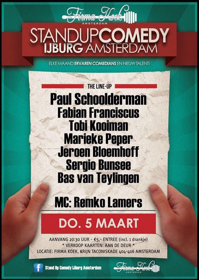 StandupIJburg's tweet photo. DONDERDAG 5 MAART http://t.co/Dow8jLsM6U