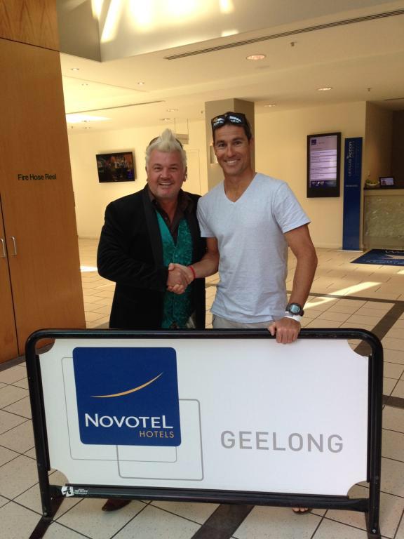 At the Novotel with 5 time Ironman World Champion Craig Alexander &amp; GM Novotel Geelong Bryan Dennis <a href="/DarrynLyons/">Darryn Lyons</a>