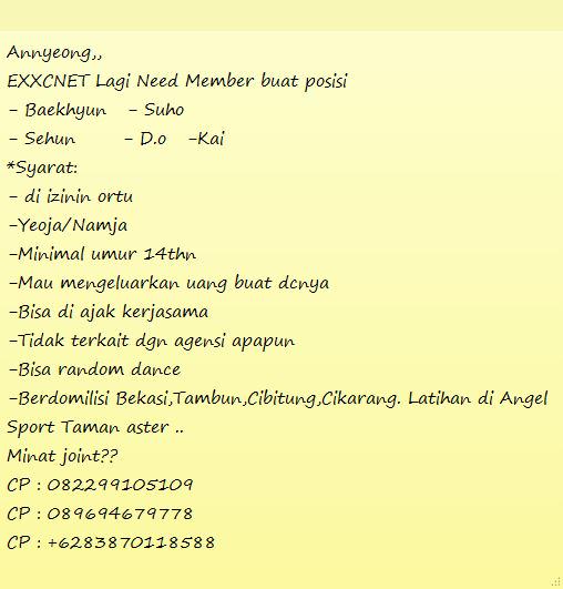 Official_KAISS's tweet image. @LGeneration_DC [Help RT]
we open member for dance Cover EXO Namja/yeoja ^^