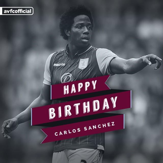HAPPY BIRTHDAY: Best wishes to Carlos Sanchez, who turns 29 today. Have a great day Carlos! by avfcofficial 