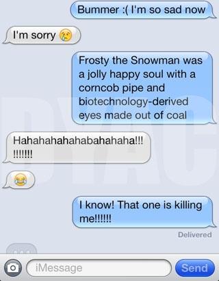 jmerodriguez95's tweet image. Since when did Frosty the Snowman became a microbiology major?!  😂

#AutoCorrectFailure