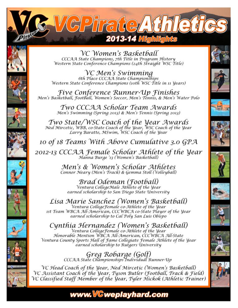 VCAthletics's tweet photo. 2014 year in review! @LMSanchez10 @cynthhiaa_ @bradodemanjr15 @CoachMircetic @TyAhquinButler #TylerH #LB #GS #CN #GR http://t.co/ivvereejQU