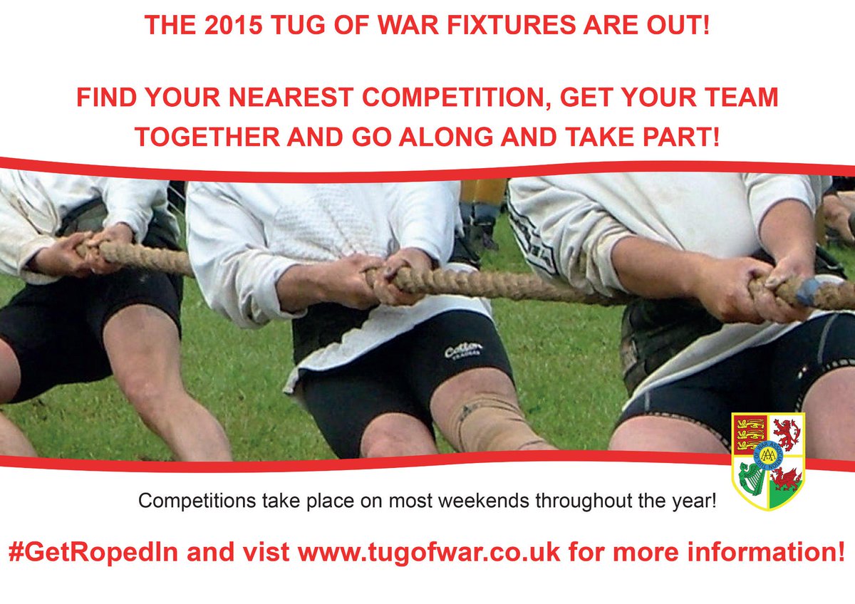 <a href="/WemYFC/">Wem YFC</a> The 2015 #tugofwar fixture list is out! #GetRopedIn &amp; find an event near to you tugofwar.co.uk