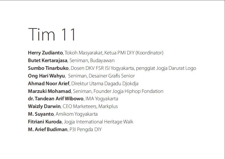Siapa saja di balik pembuatan visual identity ini? Mereka adalah Tim 11, yang terdiri dari ... 11 orang (pastinya!).