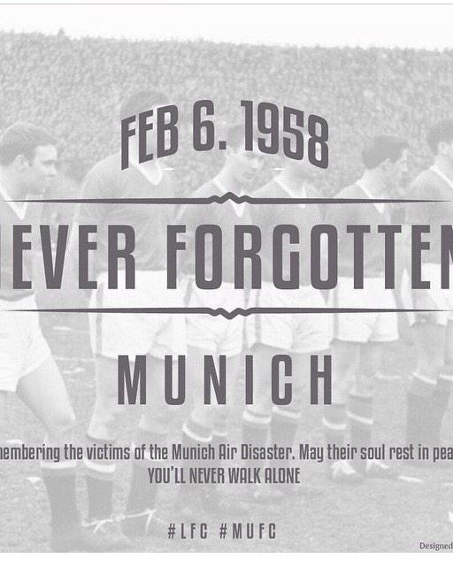 Lukeee1990's tweet image. Remembering those in the Munich disaster. Rivalries aside. #YNWA #MunichAirDisaster #LFC #MUFC