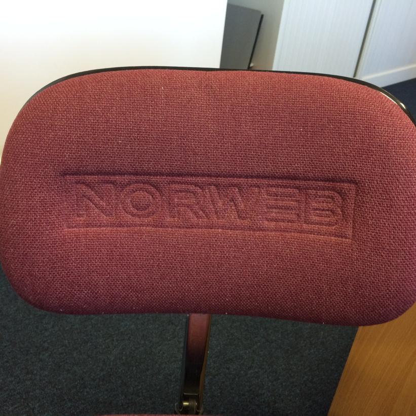 jonnymorgan's tweet image. Just spotted this retro chair in our Preston office. #Norweb #BrandPolice