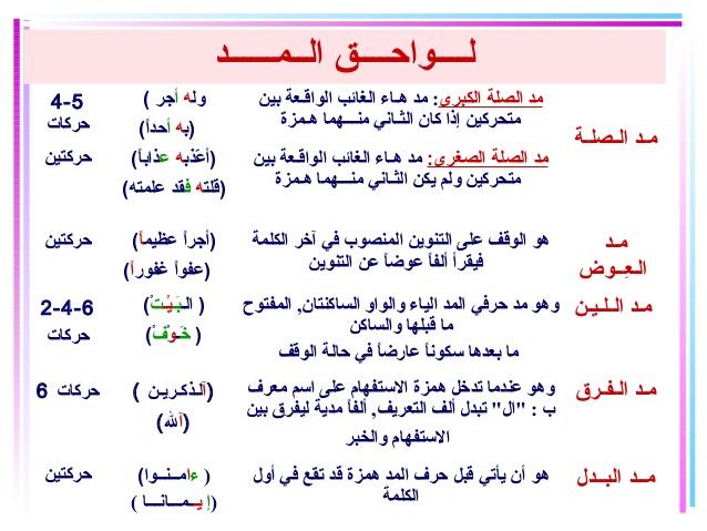 فاطمة A Twitteren 1 أقسام مد الصلة 2 لواحق المد كفايات دراسات كفايات دين تجويد Http T Co Boeclk4mwd