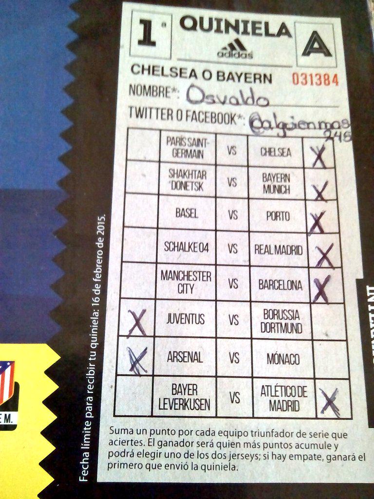 alguienofficial's tweet photo. #PromocionFT @futboltotal  aquí la quiniela ganadora http://t.co/2cWdV1sQms