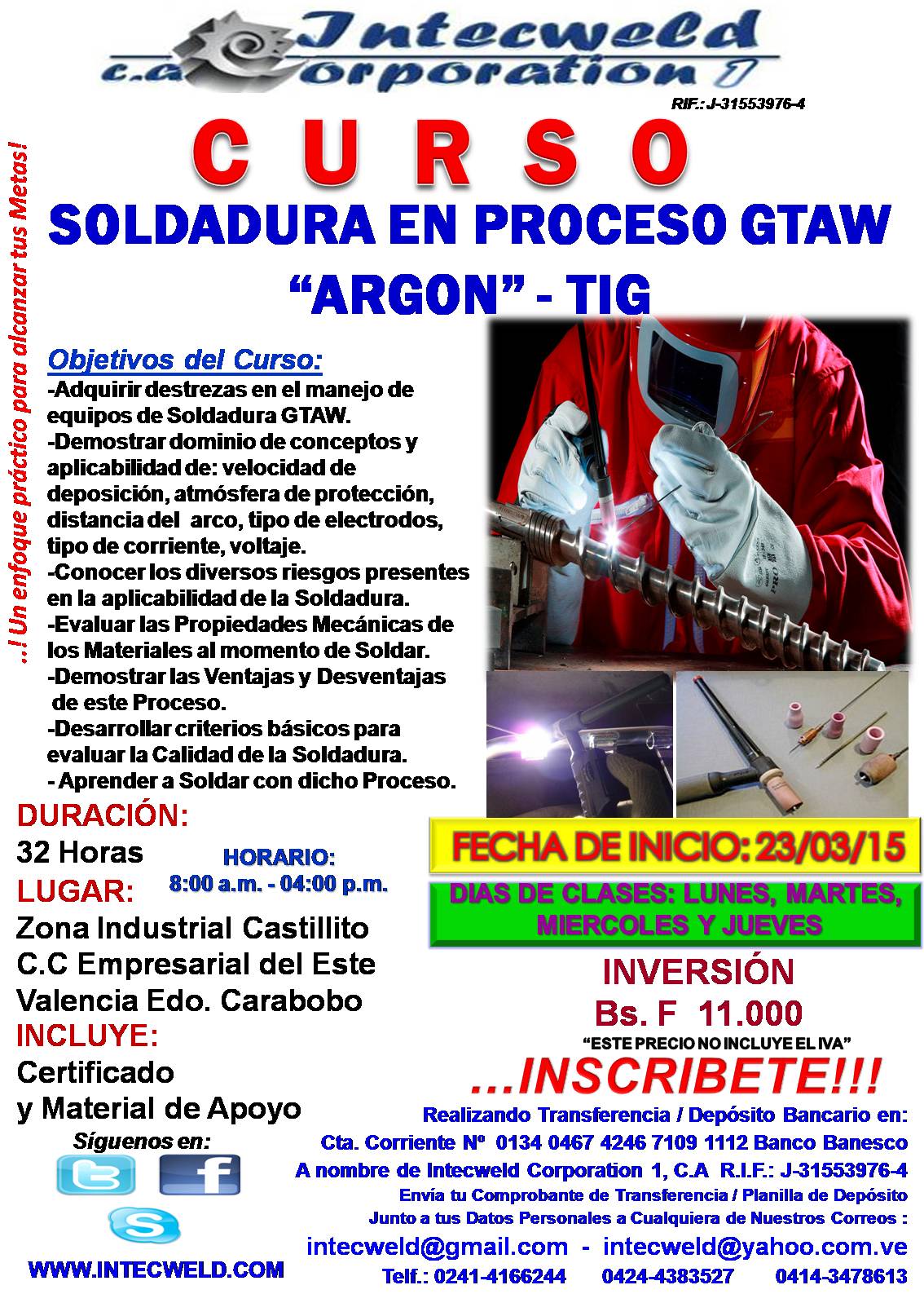 Soldadura Tig de aluminio - Cursos de soldadura en valencia